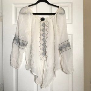 Karen Kane Lantern Sleeve Tie-Front Top